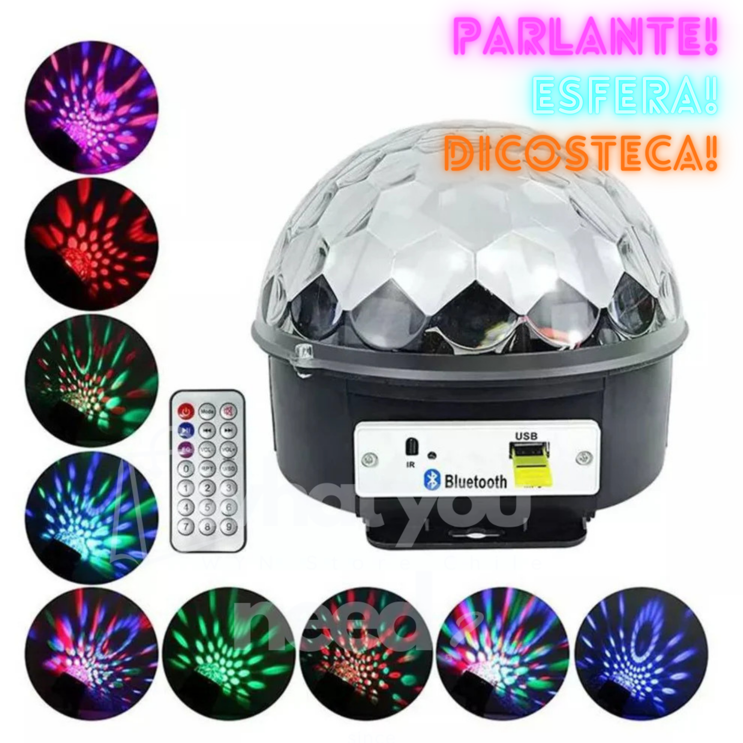 Parlante Esfera Disco - Bluetooth® + USB