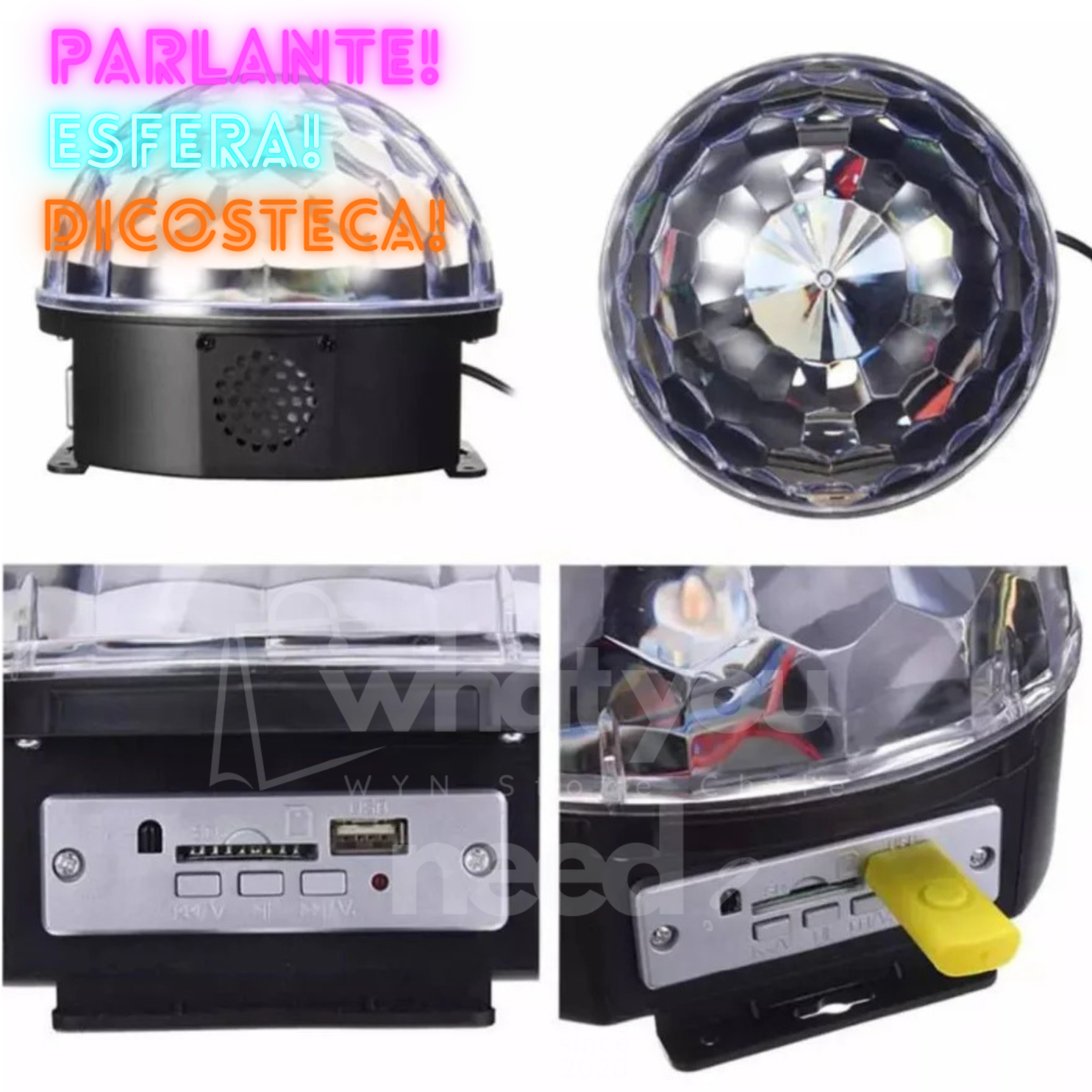 Parlante Esfera Disco - Bluetooth® + USB