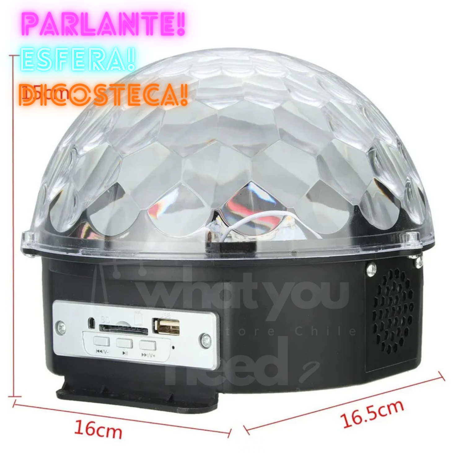 Parlante Esfera Disco - Bluetooth® + USB